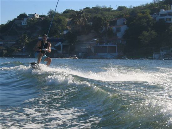 Mark am Wakeboarden.
