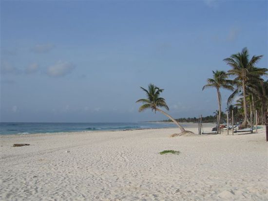 Am Strand von Tulum.