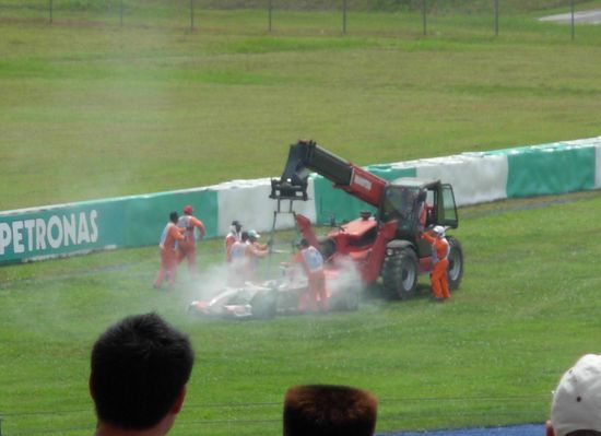 jähes Ende eines Arbeitstages für den deutschen Adrian Sutil