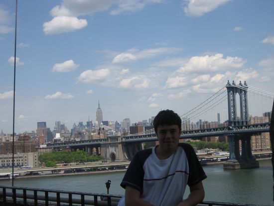 Blick von der Brooklyn Bridge auf die Manhattan Bridge