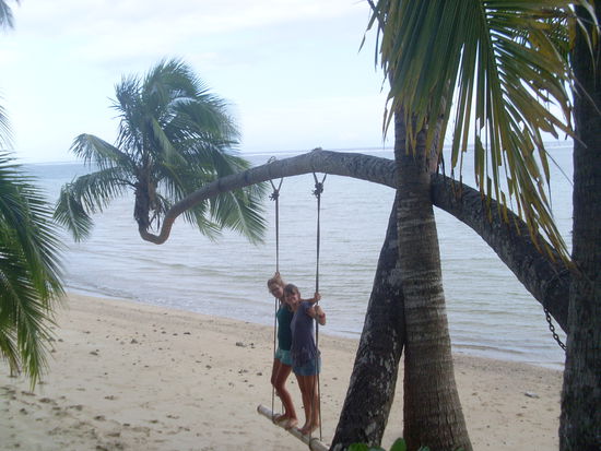 Palmenschaukeln.. unser Morgensport an der Coral Coast