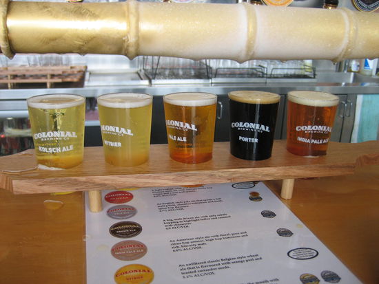 Die Brauerei mit ihren 5 Spezialitaeten.