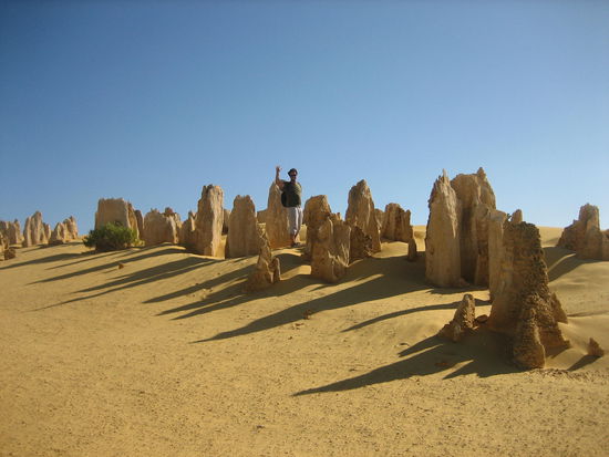Ein rauher Sandsturm wehte uns um die Ohren; leider ist es hier nicht ersichtlich....