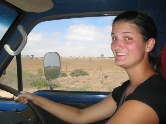 Auch Fraenzi fleissig am geradeaus fahren.