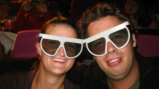 Die 2 Brillenschlangen im 3D-Kino.