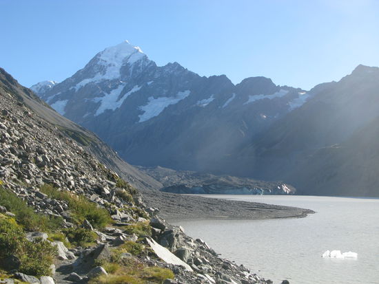 Unser Ziel am Hooker Lake. Es hatte sogar Eis auf dem See.