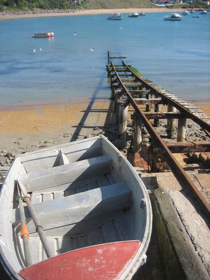 Am kleinen Hafen von Moeraki.