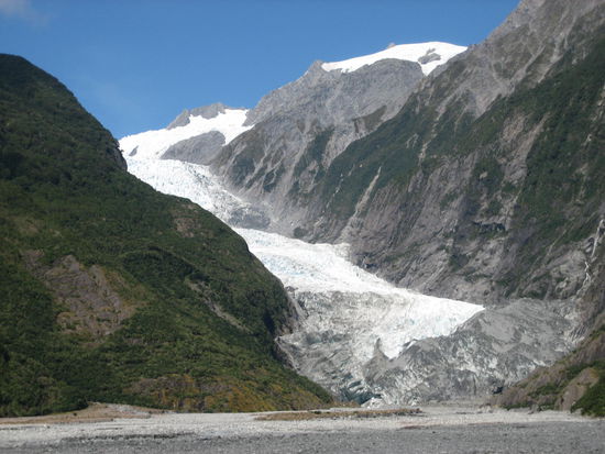 Der Franz Josef Glacier von Weitem.
