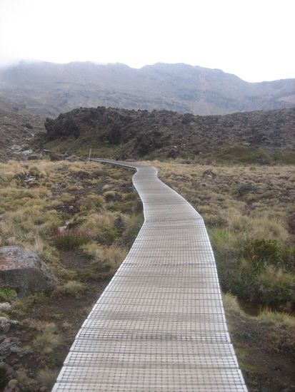 Auf in den Nebel! Der "Tongariro Crossing" beginnt...