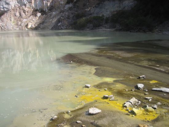 Verschiedene Farben zierten die Pools...