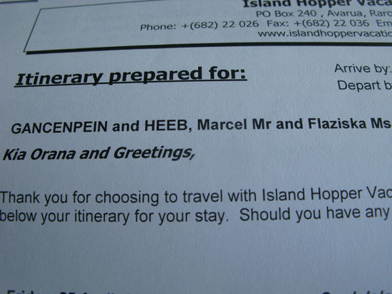 ...dort wurden wir gleich auf Herr Gancenpein &amp; Frau Flaziska Heeb umgetauft. 