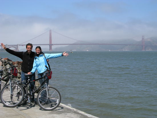 Auf gehts mit dem Fahrrad Richtung "Golden Gate Bridge"...