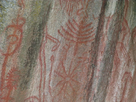 Felsmalereien der Indianer am "Hospital Rock".