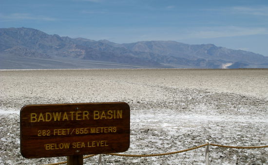 Der tiefste Punkt der USA: 
Badwater Basin