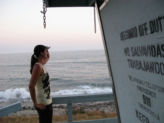 A la "Baywatch": Fränzi übt sich als Lifeguard...