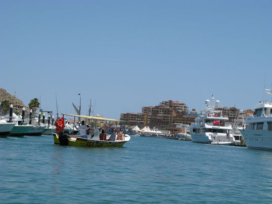 Der Hafen von "Cabo San Lucas". Mit einem Boot fuhren wir ein wenig raus...