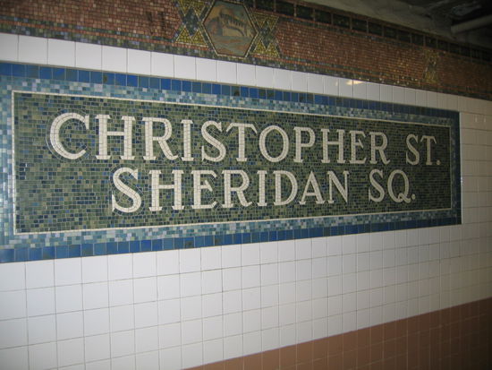 Dann besuchte ich die Christopfher Street. Hier die Stationstafel in der Subway