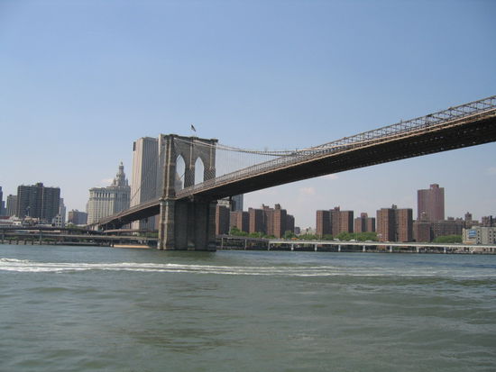 Die Brooklin Bridge von unten gesehen