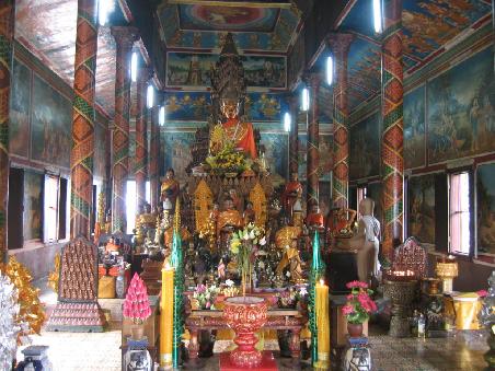Die Buddhastatue im Wat Phnom