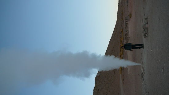 95 Grad heisser Wasserdampf