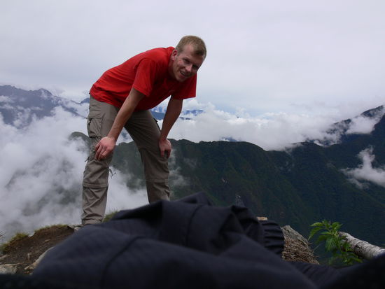 der bekloppte Christian auf dem Gipfel und am Ende seiner Kraefte