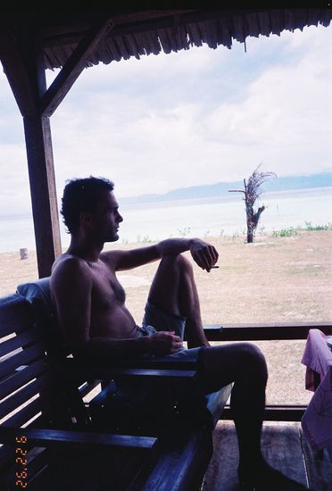 Hans vor unserer Hütte