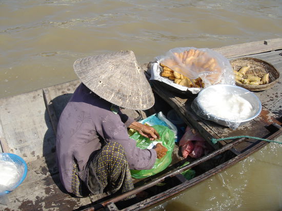 Verkaufering auf dem Mekongriver