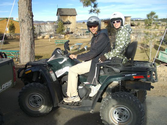Lord Helmchen (vorne) und Casey Stoner (hinten)...