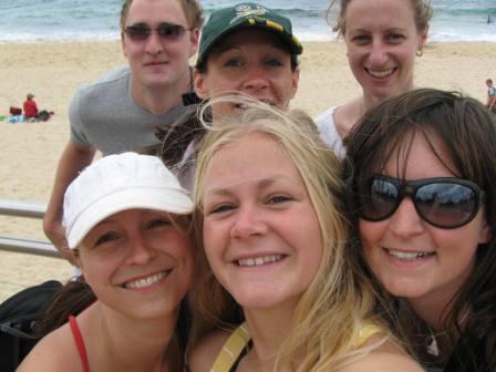Ben, Nadine, Julia, Hayley, Floor & ich am Coogee Beach