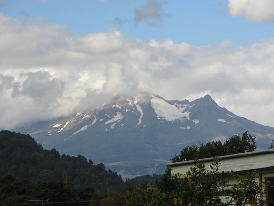 Unser Blick auf den Mount Ruapehu - Campingplatz in Ohakune