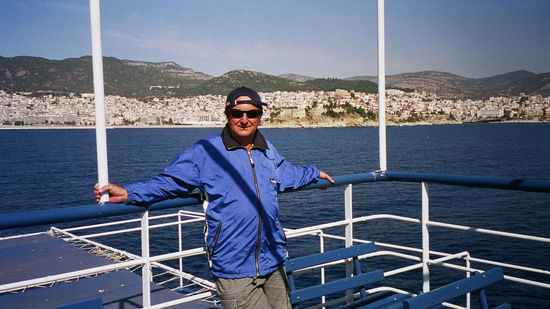 Überfahrt zur Insel Thassos,
im Hintergrund Kavala