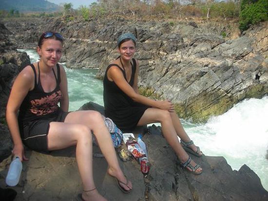 Beim kleinen Waserfall auf Don Khon