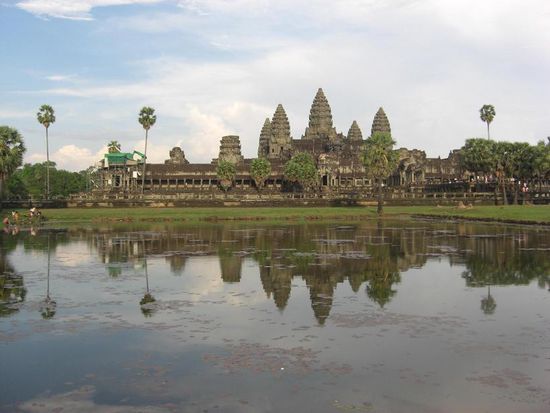 die beruehmte Angkor Wat Kulisse