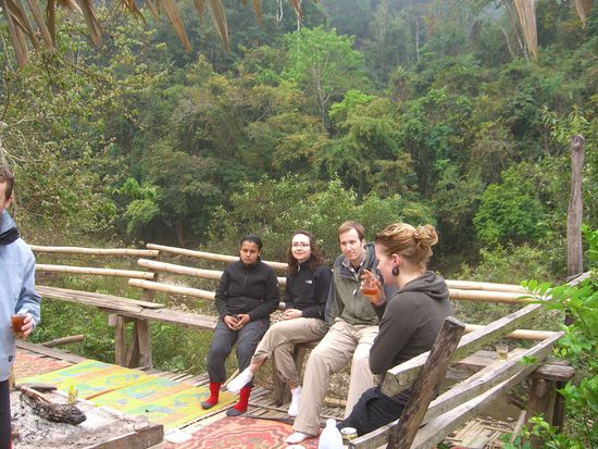 Beim Frühstück am dritten Trekkingtag.