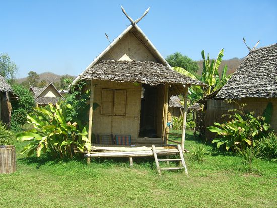 Mein Bambusbungalow, an dem wirklich alles aus Bambus war.