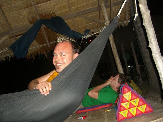 Beim Relaxen in der Hängematte