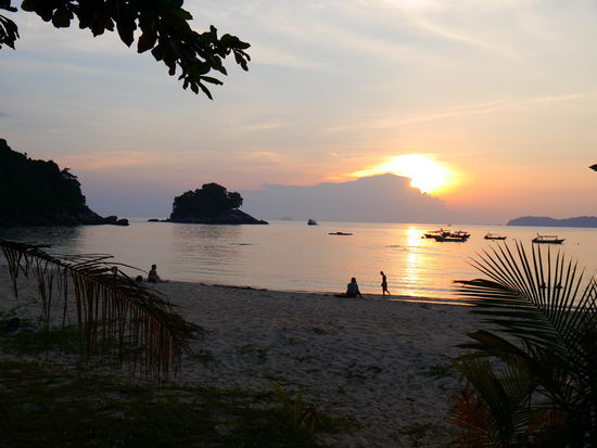Sonnenuntergang vom Strandlokal aus