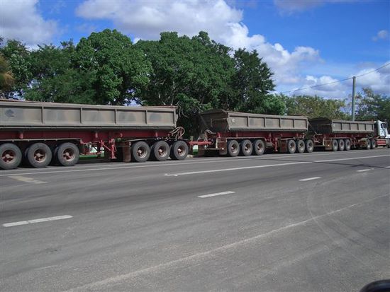 gigantischer lastwagen, die spinnen....vorallem fresen sie wie die pickten...