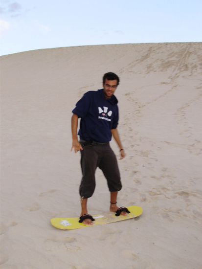 Sandboarden auf Little Sahara