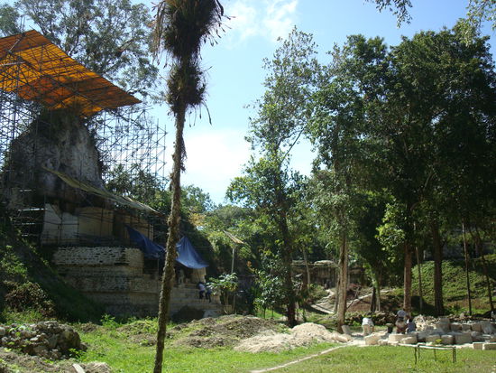 Hier sind die Restaurationsarbeiten in vollem Gange