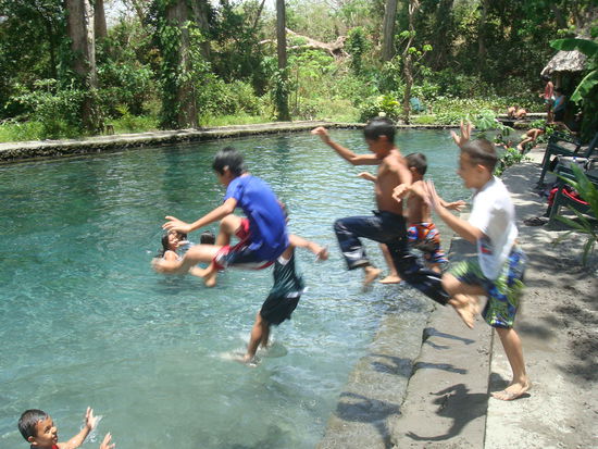 ...und wollen immer wieder fotografiert werden, wenn sie ins Wasser springen