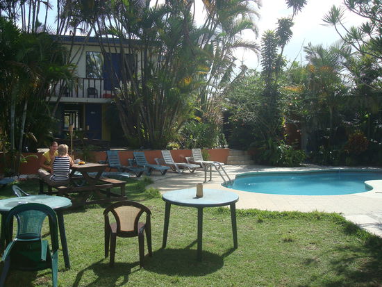 Innenhof des Backpackers