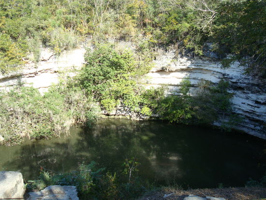 Diese Cenote war das zentrale Heiligtum der Mayas in Chichén Itza. Alle Formen von Gaben - auch Kinderopfer - wurden hier gebracht.