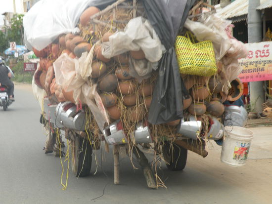 von hinten, gut beladen