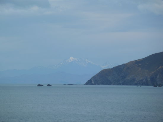 Hier sehen wir noch ein letztes Mal die Schneeberge der Suedinsel