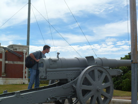 Zwei dieser Artilleriegeschuetze stehen in dem Garten. Diese haben die Kiwis im ersten Weltkrieg in Deutschland den Preussen abgenommen. Im zweiten Weltkrieg wurden sie zur Verteidigung Wellingtons benutzt.