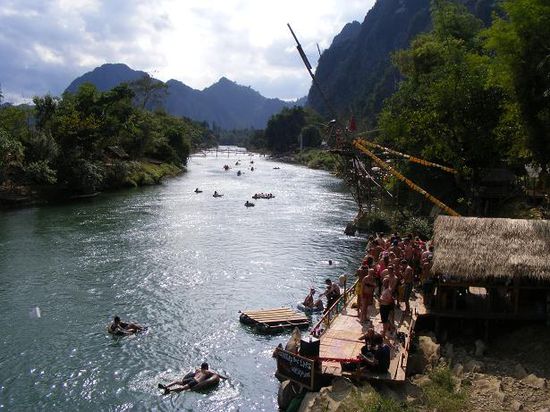 Tubing in Vang Vieng, DIE Hauptatriaktion hier