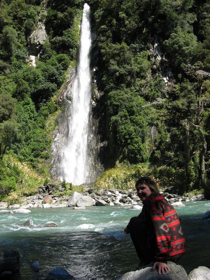 Kurzer Photostopp an einem Wasserfall