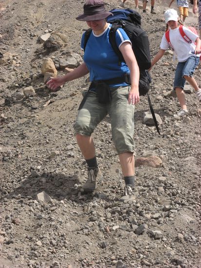 Manus Rutschpartie zu den Emerald Lakes