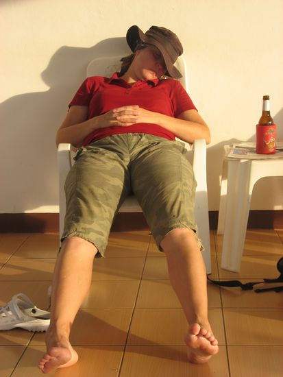 Total fertig nach einer Nacht im Zug